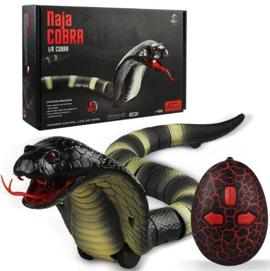 Realistic remote control toy snake with retractable tongue and swinging tail