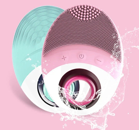 Luxurious electric face cleansing brush with wireless charging, silicone bristles, and advanced sonic technology for deep, thorough cleansing