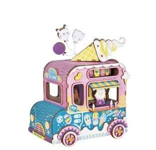 DIY 3D Kitty Ballet Wooden Puzzle and Music Box Toy, ready for assembly