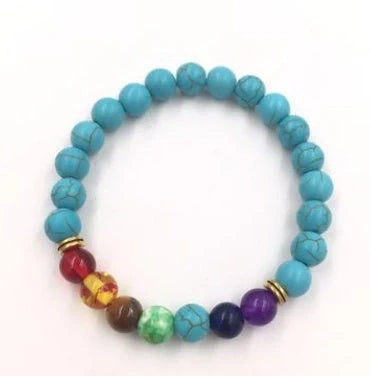 Stylish 8mm Agate Volcanic Stone Chakra Bracelet in various colours