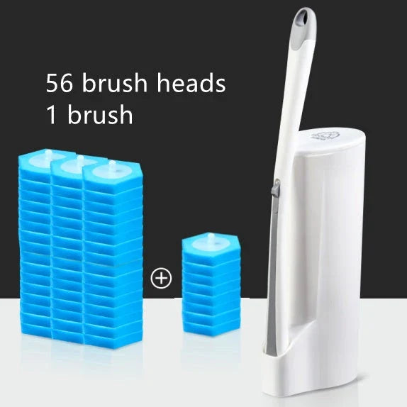 Premium disposable toilet brush with plastic, sponge, and scratch-resistant cloth for effective and hygienic bathroom cleaning