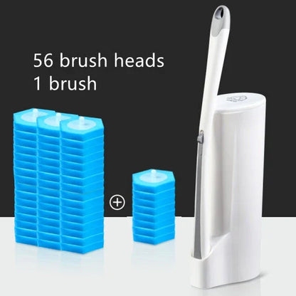 Premium disposable toilet brush with plastic, sponge, and scratch-resistant cloth for effective and hygienic bathroom cleaning
