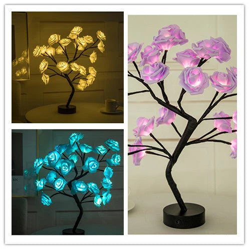 Enchanting Rose Flower Lamp with warm, soothing lighting and USB/battery power options for versatile home decor