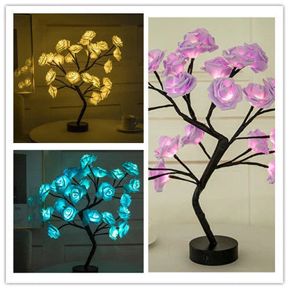 Enchanting Rose Flower Lamp with warm, soothing lighting and USB/battery power options for versatile home decor