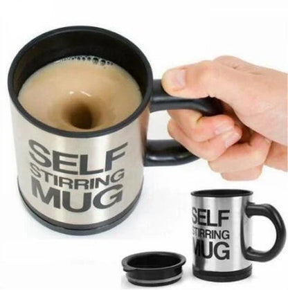 304 stainless steel self-stirring mug with magnetic mixer in various colours