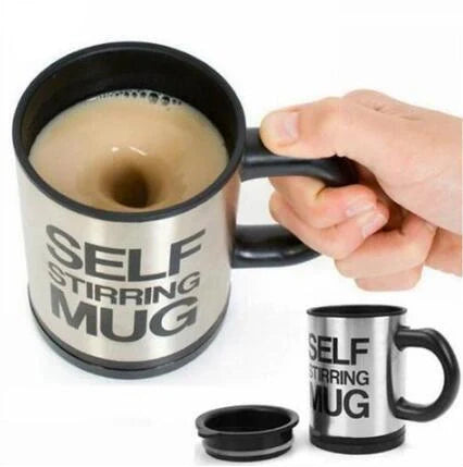 304 stainless steel self-stirring mug with magnetic mixer in various colours