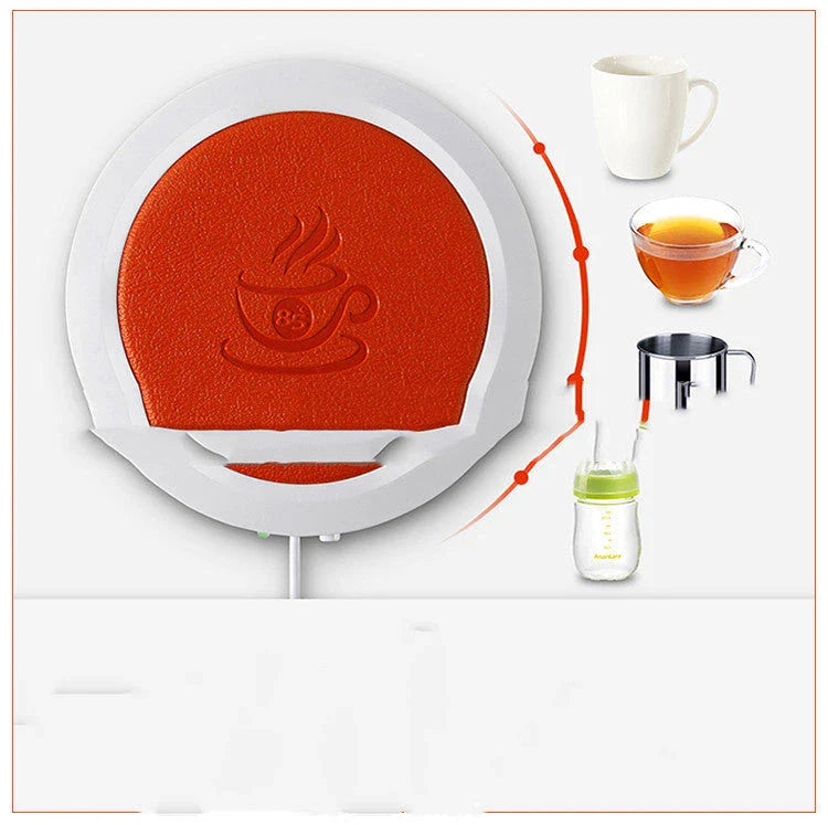 Sleek USB-powered cup warmer in various colors, keeping drinks hot and toasty