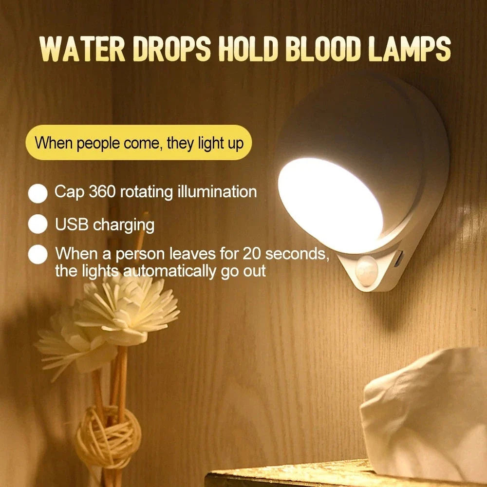 A versatile smart sensor lamp with a 360-degree rotating head and magnetic backing for easy installation on any iron surface.