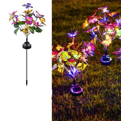 Solar Butterfly Courtyard Light LED with butterfly design for garden decoration