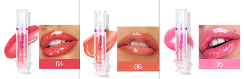 Glossy Luxury Lip Gloss in various shades with a mirror-like shine and hydrating formula