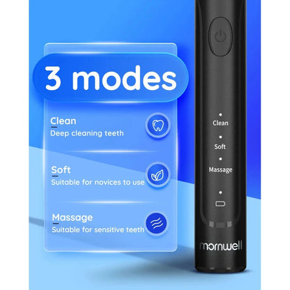 Advanced Electric Sonic Toothbrush with USB Charging and 8 Replacement Heads for Deep Cleaning, Whitening, and Gum Massage