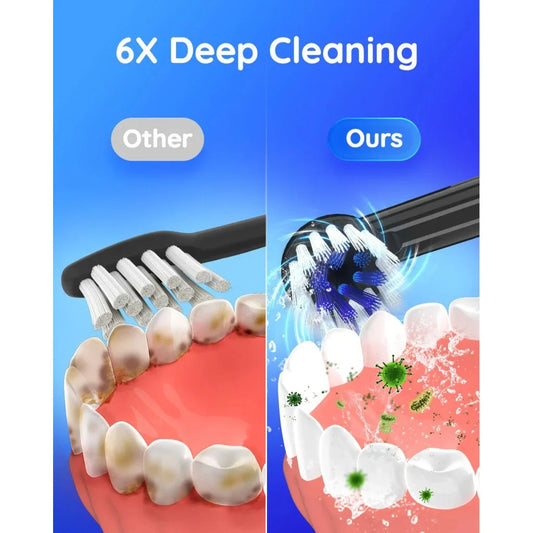 Advanced Electric Sonic Toothbrush with USB Charging and 8 Replacement Heads for Deep Cleaning, Whitening, and Gum Massage
