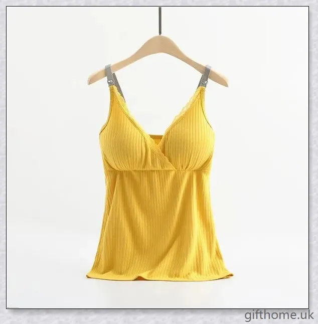 Comfortable and stylish breast feeding vest with cross-elastic bra for nursing mothers