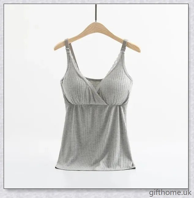 Comfortable and stylish breast feeding vest with cross-elastic bra for nursing mothers