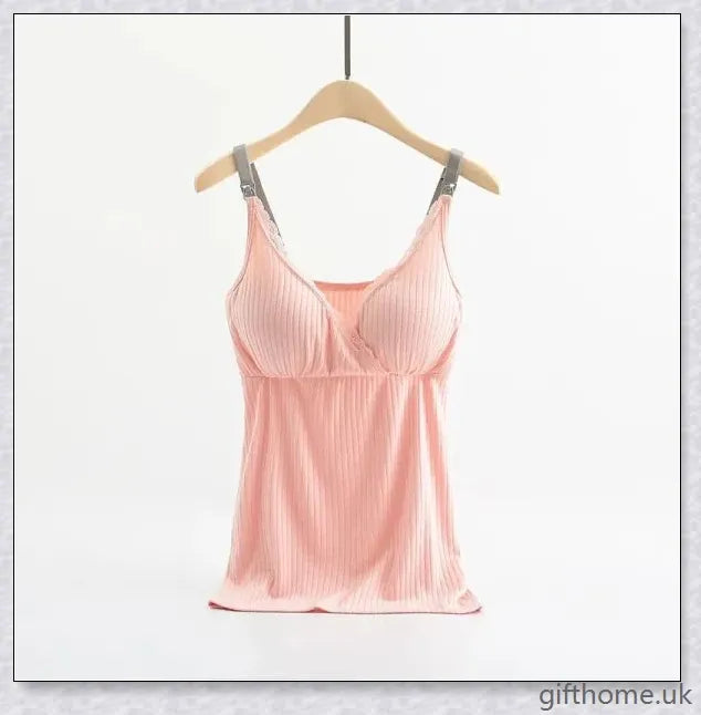 Comfortable and stylish breast feeding vest with cross-elastic bra for nursing mothers