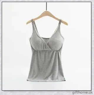 Comfortable and stylish breast feeding vest with cross-elastic bra for nursing mothers