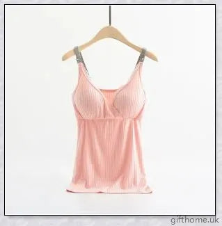 Comfortable and stylish breast feeding vest with cross-elastic bra for nursing mothers