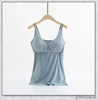 Comfortable and stylish breast feeding vest with cross-elastic bra for nursing mothers