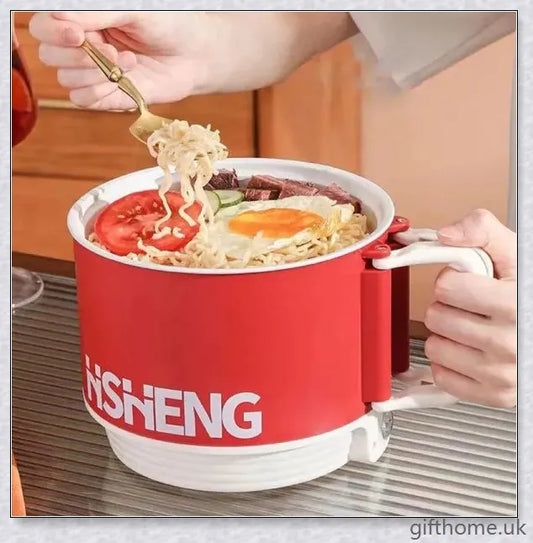 All-In-One Intelligent Electric Noodle Cooker with 1.8L capacity, 360-degree heating, and automatic safety features