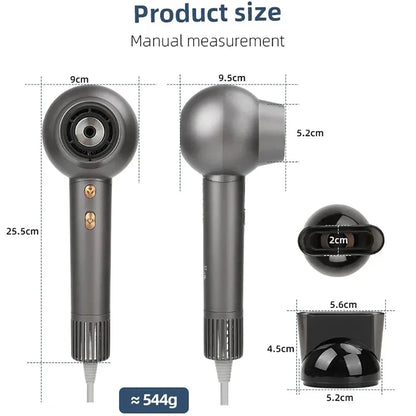 Professional High-Speed Leafless Hair Dryer with Negative Ions for Salon-Quality Hair Styling