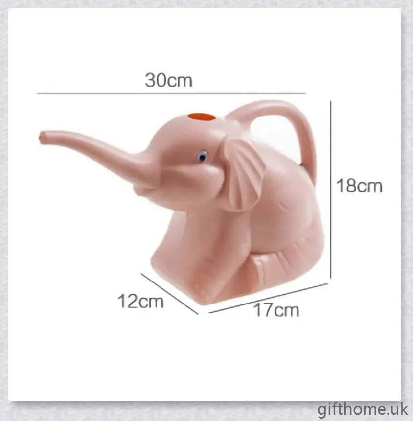Elephant-shaped watering can in various vibrant colours, perfect for gardening and lawn care