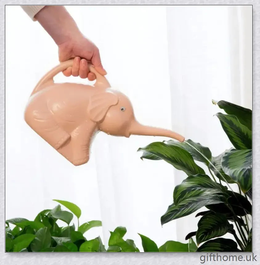 Elephant-shaped watering can in various vibrant colours, perfect for gardening and lawn care