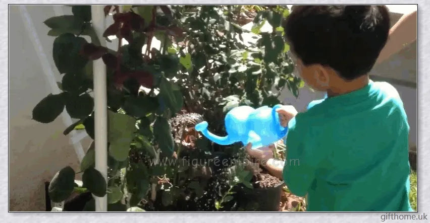 Elephant-shaped watering can in various vibrant colours, perfect for gardening and lawn care