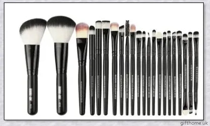 22-piece set of high-quality cosmetic makeup brushes with soft, silky bristles and long, easy-grip handles for flawless application