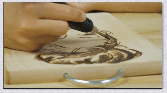 Premium wood-burning set with adjustable temperature, variety of tips, and storage case for crafters to create artistic pyrography designs