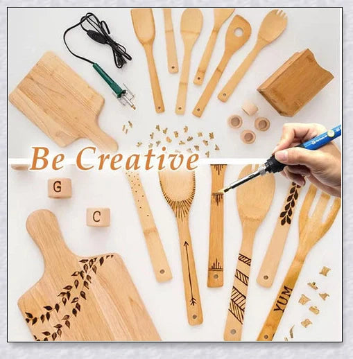 Premium wood-burning set with adjustable temperature, variety of tips, and storage case for crafters to create artistic pyrography designs