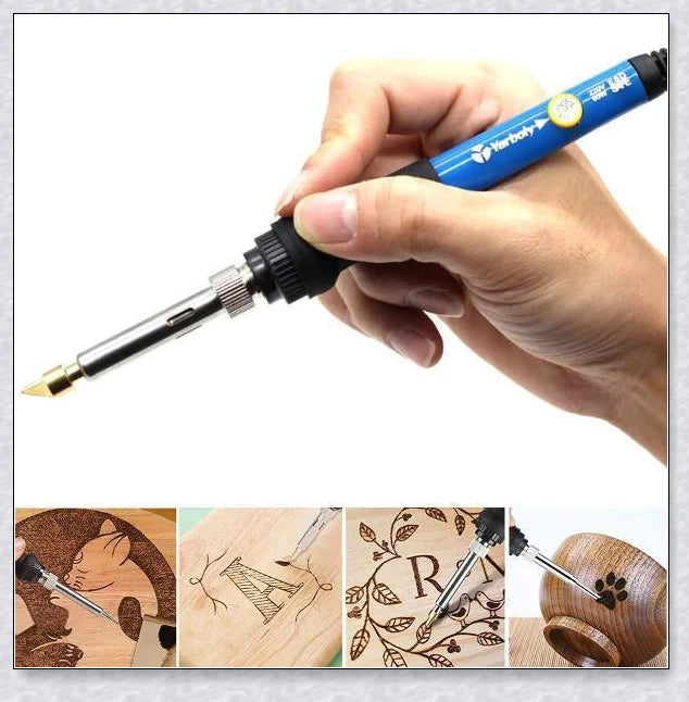 Premium wood-burning set with adjustable temperature, variety of tips, and storage case for crafters to create artistic pyrography designs