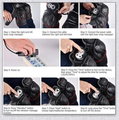 Magnetic Knee Massager with adjustable temperature, timer, and vibration settings for soothing pain relief