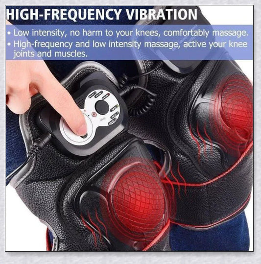 Magnetic Knee Massager with adjustable temperature, timer, and vibration settings for soothing pain relief