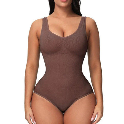 A seamless, one-piece bodysuit with a corset-inspired design to sculpt and flatter the figure.