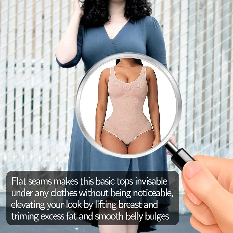 A seamless, one-piece bodysuit with a corset-inspired design to sculpt and flatter the figure.