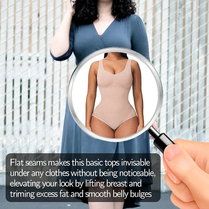 A seamless, one-piece bodysuit with a corset-inspired design to sculpt and flatter the figure.