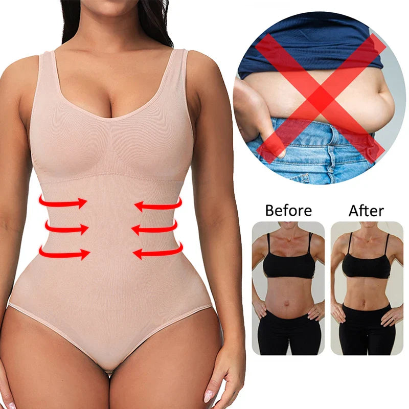 A seamless, one-piece bodysuit with a corset-inspired design to sculpt and flatter the figure.