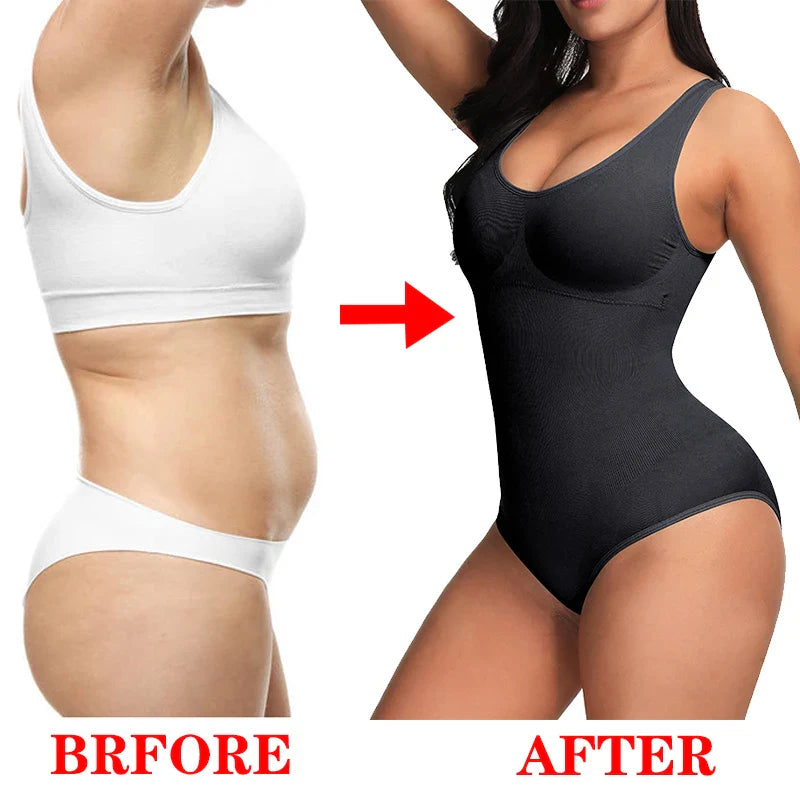 A seamless, one-piece bodysuit with a corset-inspired design to sculpt and flatter the figure.