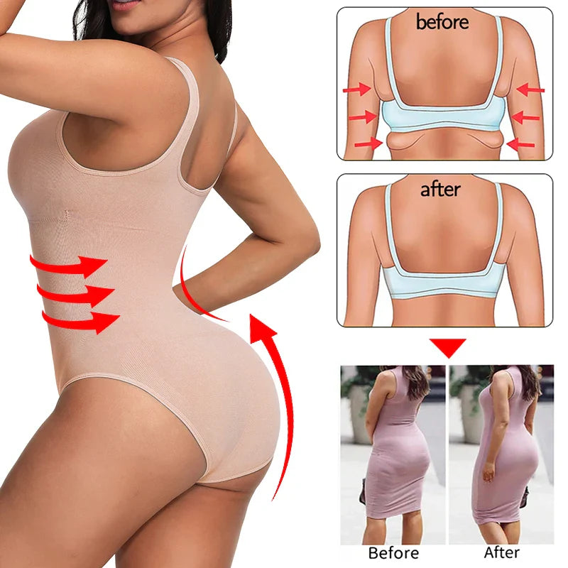 A seamless, one-piece bodysuit with a corset-inspired design to sculpt and flatter the figure.