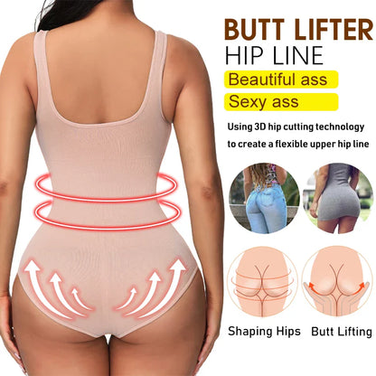 A seamless, one-piece bodysuit with a corset-inspired design to sculpt and flatter the figure.
