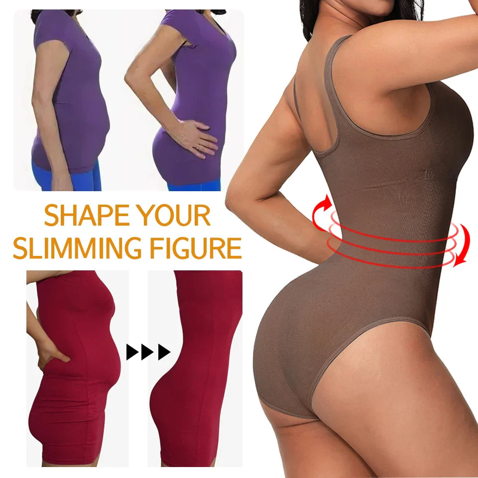 A seamless, one-piece bodysuit with a corset-inspired design to sculpt and flatter the figure.