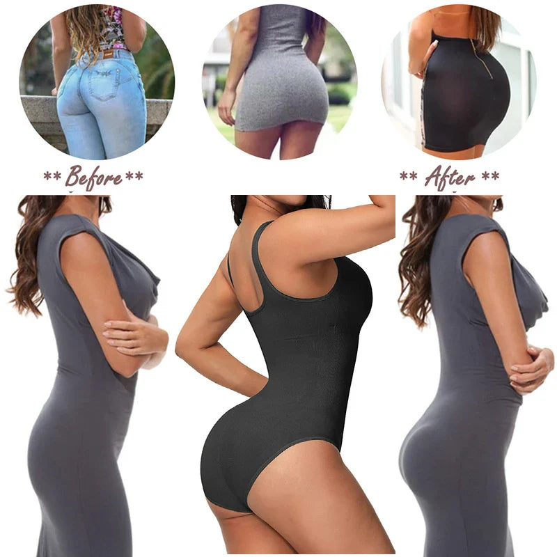 A seamless, one-piece bodysuit with a corset-inspired design to sculpt and flatter the figure.