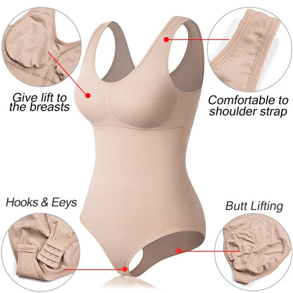 A seamless, one-piece bodysuit with a corset-inspired design to sculpt and flatter the figure.