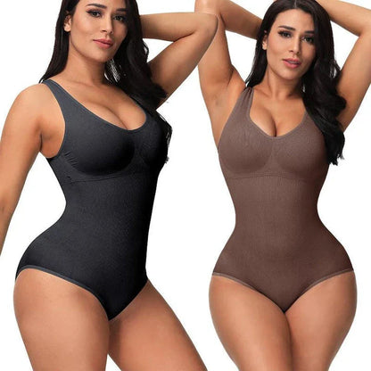A seamless, one-piece bodysuit with a corset-inspired design to sculpt and flatter the figure.