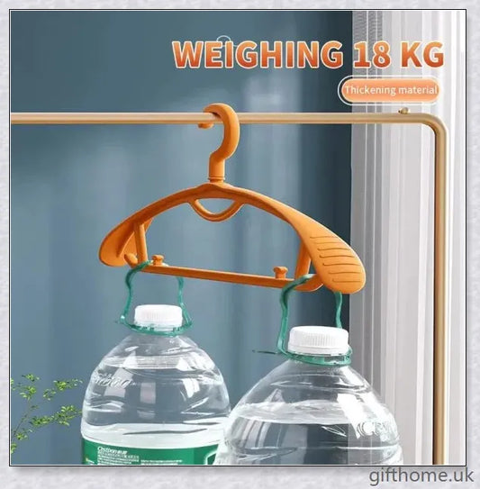 A set of 5 modern, non-slip clothes hangers in black, white, and grey colours, designed to keep your wardrobe organized and wrinkle-free.