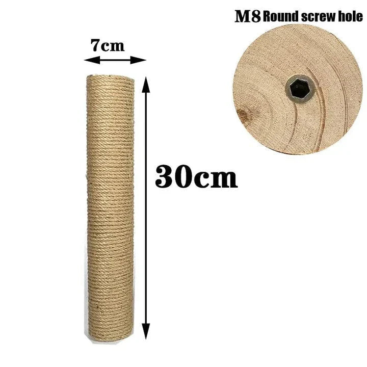 Wooden cat scratching post with sisal rope, suitable for cats of all sizes