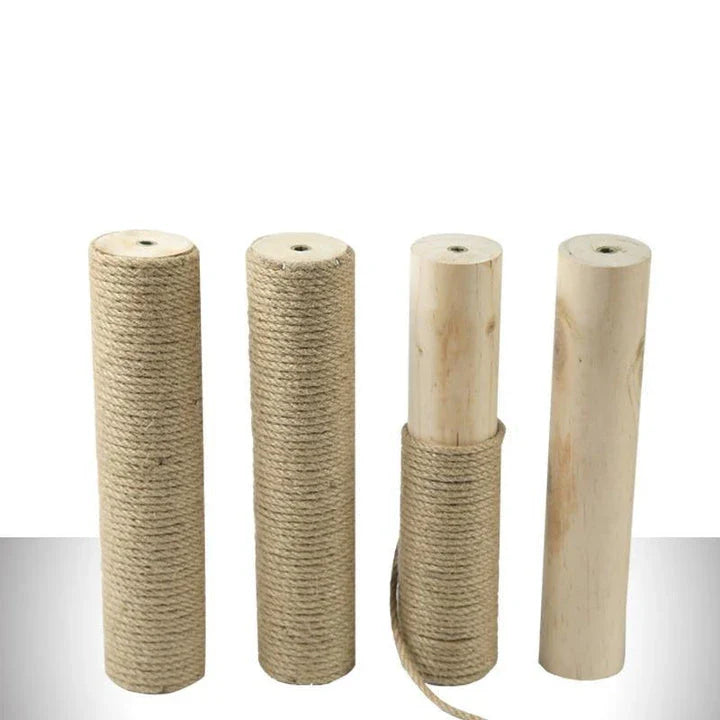 Wooden cat scratching post with sisal rope, suitable for cats of all sizes