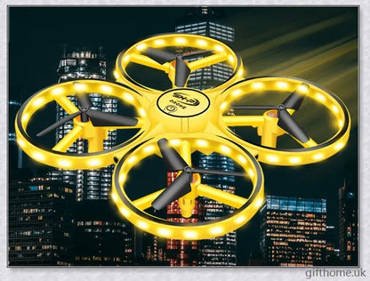 Gesture Remote Control Four Axis Smart Drone with intuitive hand gesture controls and LED lights for smooth, stable, and collision-free flying experience