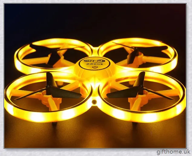 Gesture Remote Control Four Axis Smart Drone with intuitive hand gesture controls and LED lights for smooth, stable, and collision-free flying experience