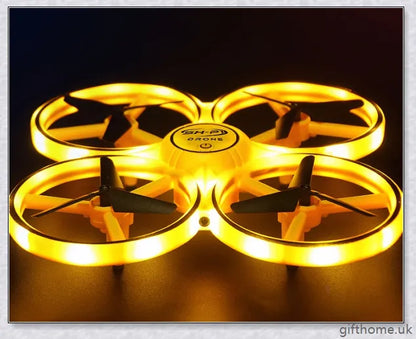 Gesture Remote Control Four Axis Smart Drone with intuitive hand gesture controls and LED lights for smooth, stable, and collision-free flying experience